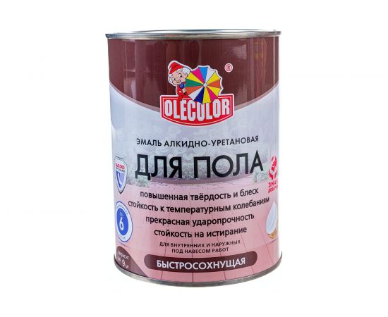 Эмаль для пола OLECOLOR алкидно-уретановая, быстросохнущая (6 часов), желто-коричневый 4300007478 