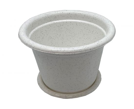 Кашпо с поддоном Осколпласт 3.5 л, мраморное 350-08 