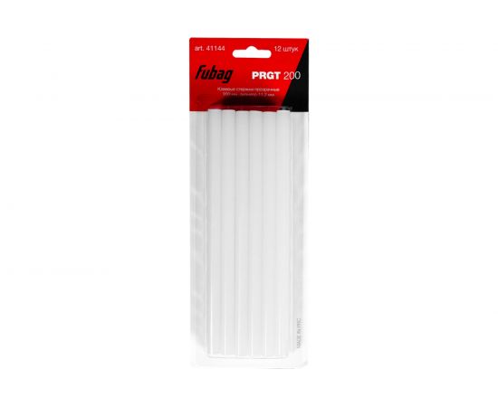 Клеевые стержни прозрачные PRGT 200 (12 шт; 200 мм; 11.2 мм) FUBAG 41144 