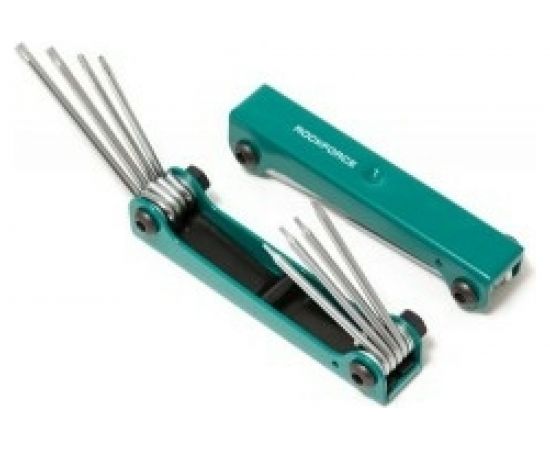Набор ключей TORX складной 8 предметов T5H-T10H, T15H, T20H c отверстием ROCKFORCE RF-5087TF 