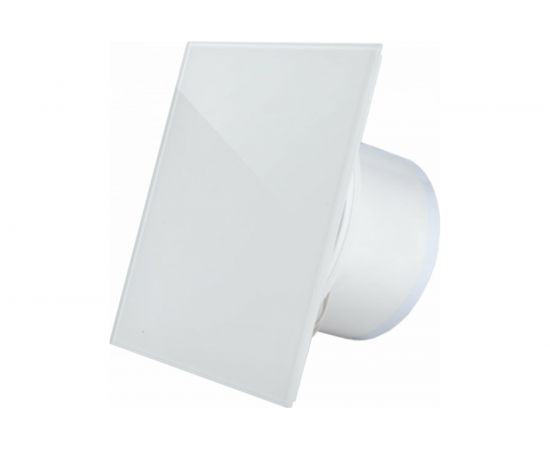 Энергосберегающий бесшумный вентилятор MMOTORS JSC ММР 100 стекло ue 5.5 вт, белый глянец 9623 