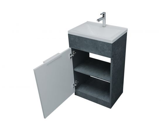 Тумба с раковиной 1Marka Revo 50Н 1д. Бетон темно-серый У99086 