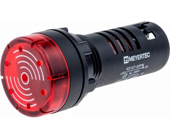 Звонок MEYERTEC с подсветкой, 80дБ, красный 24V AC/ DC MT22-SM24 арт. 00000079282 – изображение 2