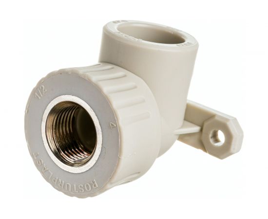 Угольник с креплением RTP PN25 комбинированный, внутренняя резьба D25х1/2 мм, серая 15918 – изображение 2