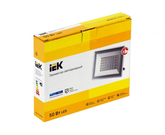 Прожектор IEK LED СДО 06-50 IP65, 6500K, белый LPDO601-50-65-K01 – изображение 2