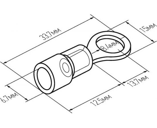 Кольцевой изолированный термоусаживаемый наконечник REXANT диам.8.4мм 4-6кв.мм желтый 08-0059 – изображение 2