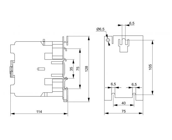 Контактор IEK КМИе-34012 40А 230В/АС3 1НО,1НЗ KKME31-040-230-11 – изображение 2