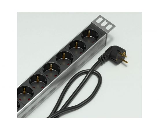 Блок розеток ЦМО Rem-16, с выключателем, 8 Schuko, 16A, алюминий, 19, шнур 3м R-16-8S-V-440-3 – изображение 3