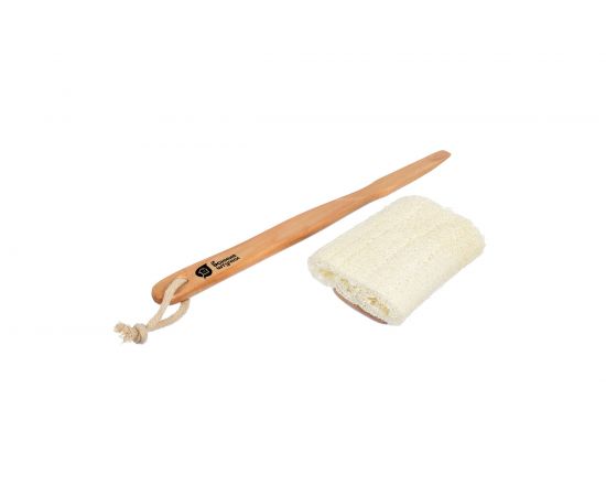 Мочалка из люфы, на деревянной ручке Банные Штучки 40 см 40044 – изображение 3
