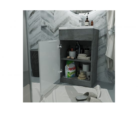 Тумба с раковиной 1Marka Revo 50Н 1д. Бетон темно-серый У99086 – изображение 3