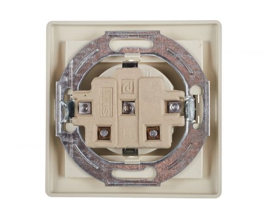 Розетка Aling-conel PRESTIGE 16A 250В с фарфоровой вставкой и защитой, бежевая 601.999 113026 – изображение 3