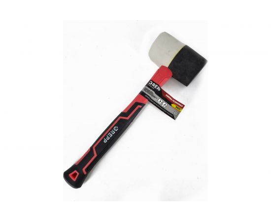 Резиновая киянка Ladina, 680г, черно-белая резина, фибергласовая двухкомпонентная рукоятка 304-003 – изображение 4