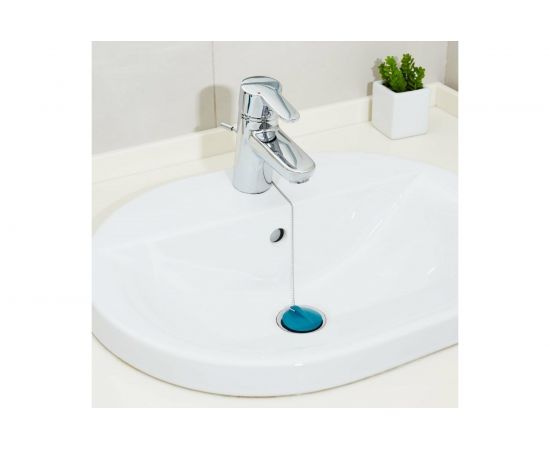 Пробка для ванн, раковин СУПРИМПЛАСТ голубая, диаметром 40 мм, с латунной цепочкой 50 см 1DVR40_04_02Z50H – изображение 4