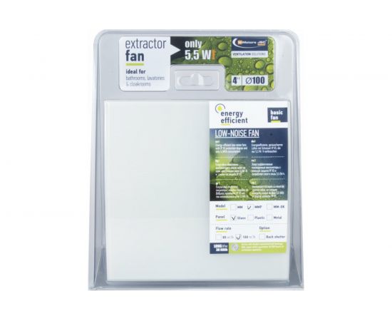 Энергосберегающий бесшумный вентилятор MMOTORS JSC ММР 100 стекло ue 5.5 вт, белый глянец 9623 – изображение 4