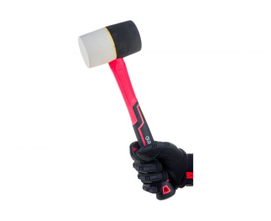 Резиновая киянка Ladina, 680г, черно-белая резина, фибергласовая двухкомпонентная рукоятка 304-003 – изображение 5