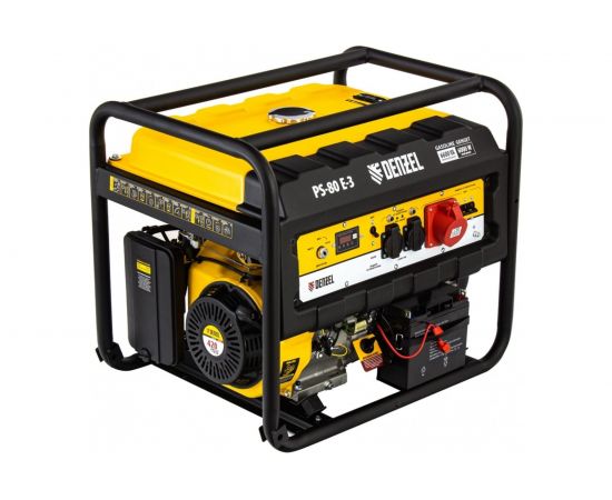 Бензиновый генератор DENZEL PS 80 E-3, 6,6 кВт, 400В, 25л 946954 