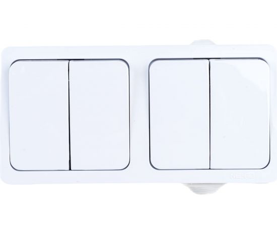 Блок 2-клавишный выключатель + 2-клавишный выключатель NE-AD 10А 250В, IP22, Murat, Белый, 95-03-03 