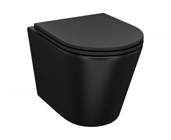 Подвесной унитаз IDDIS Calipso безободковый, чёрный матовый CALR3BMi25 