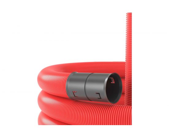 DKC Труба гибкая двустен. для кабельной канализации д.200мм, цвет красный 35м с протяжкой 121920 