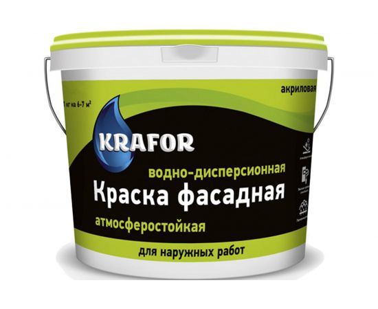 Фасадная краска Krafor в/д 3 кг 30513 