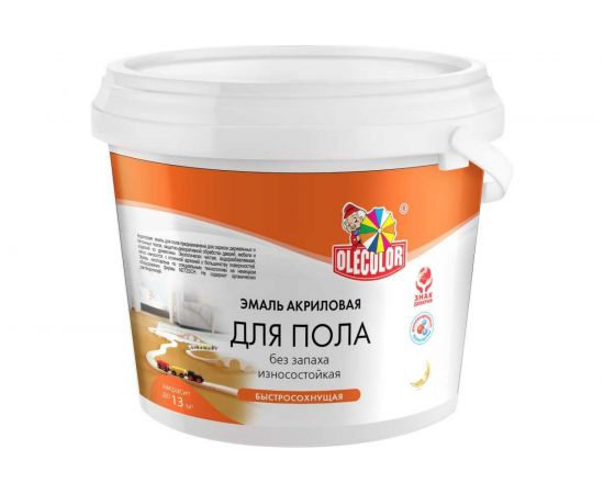 Акриловая эмаль для полов OLECOLOR красно-коричневый, 2.5 кг 4300004564 