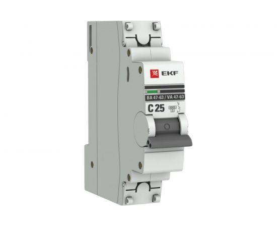 Автоматический выключатель EKF 1P 25А 6кА ВА 47-63 PROxima SQmcb4763-6-1-25C-pro 