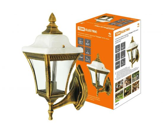 Садово-парковый светильник TDM ""Глазурь"" 60 Вт, вверх, прозрачное/бронза, Е27, SQ0330-0327 