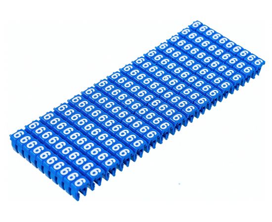 Наборный маркер TDM символ 6, голубой, 1,5 мм2, 150 штук SQ0534-0007 