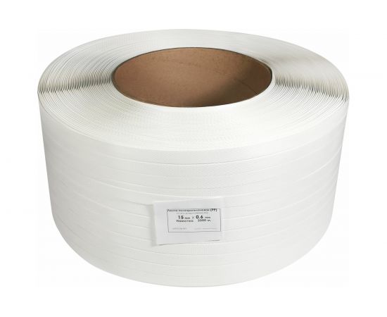 Лента Кордленд ПП, 15х0,6 мм х 2 км, 190 кгс, белый, М/ПА PP-00676 