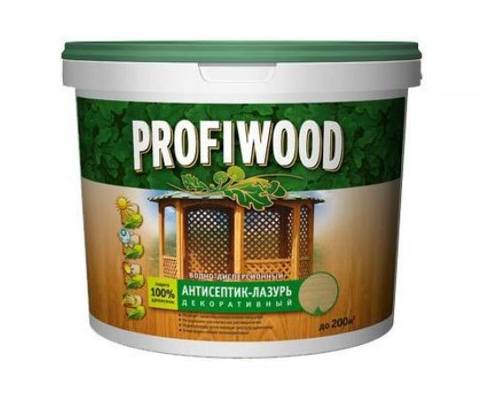 Водно-дисперсионный антисептик-лазурь PROFIWOOD (декоративный; атмосферостойкий; белый; 0.9 кг) 70020 