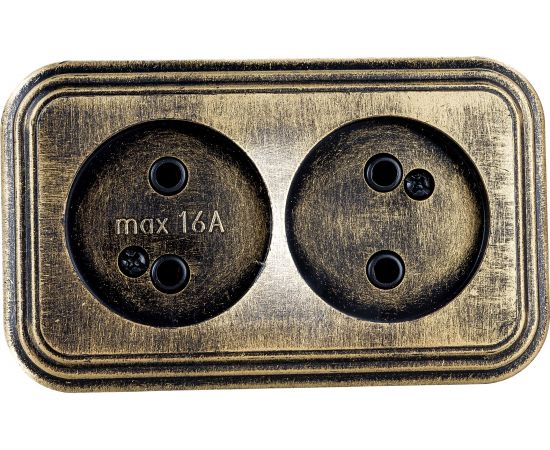 2-местная розетка SVET RA 16-237-Черная Бронза открытой установки без заземления EV0311-0042 