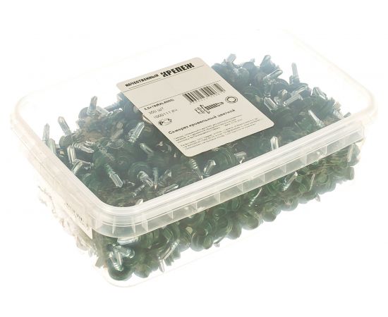 Кровельный саморез Качественный крепеж зеленый мох 5,5х19 350 шт 1000111 КЧ 
