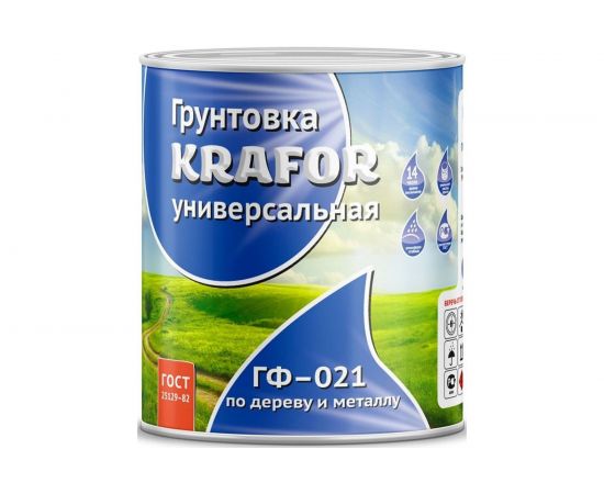 Грунт Krafor ГФ-021 серый 1.8 кг 6 26307 