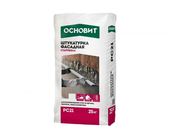 Фасадная штукатурка Основит СТАРТВЭЛЛ PC21 цементно-известковая, 25 кг 75554 