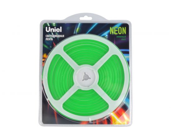 Гибкая светодиодная лента Uniel NEON ULS-N01-2835-120LED/m-6mm-IP67-DC12V-9W/m-5M-GREEN UL-00009086 
