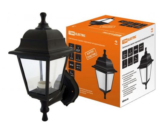 Садово-парковый светильник TDM НБУ 04-60-001 четырехгранник, настенный, пластик, черный SQ0330-0704 