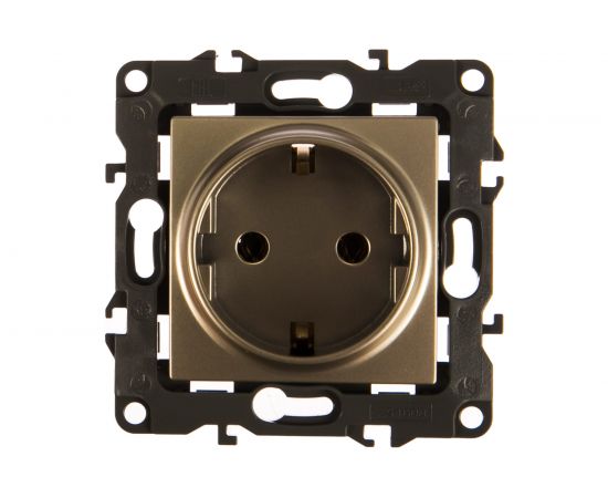 Розетка ЭРА 12-2001-04 2P E Schuko, 16A-250В, IP20, без м.лапок, 12, шампань Б0014684 