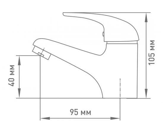 Одноручный смеситель для раковины Klip 803 перфорированная ручка тов-205560 – изображение 2