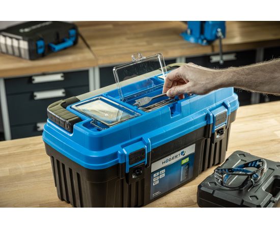 Пластиковый кейс для инструментов HOEGERT TECHNIK 25, съемный органайзер HT7G066 – изображение 2