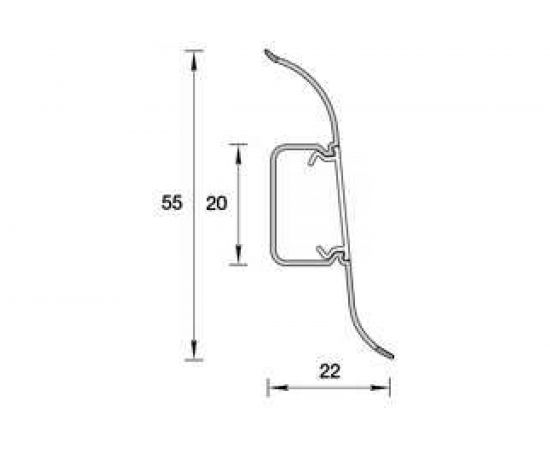 Плинтус с центральной планкой IDEAL Классик 55 мм, 2.2 м, 293 орех темный К-П55п 293 ОРХ ТЕМ – изображение 2