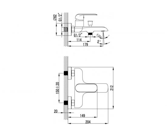 Смеситель для ванны белый/хром IDDIS Calipso CALSB00i02WA – изображение 2