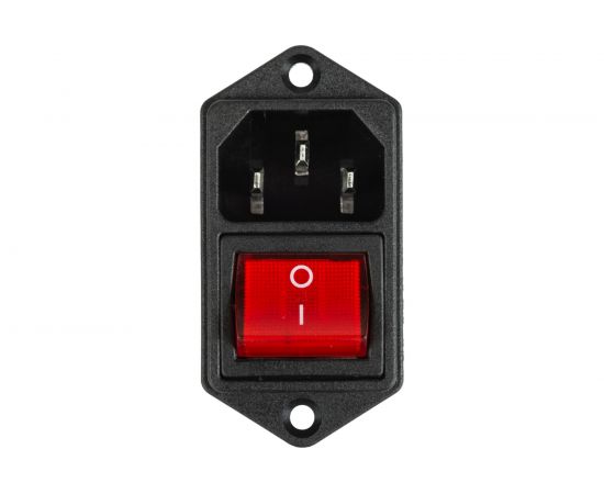 Разъем питания REXANT C14 3PIN с клавишным выключателем с красной подсветкой 250 V 6 А 10 шт 36-2282 – изображение 2