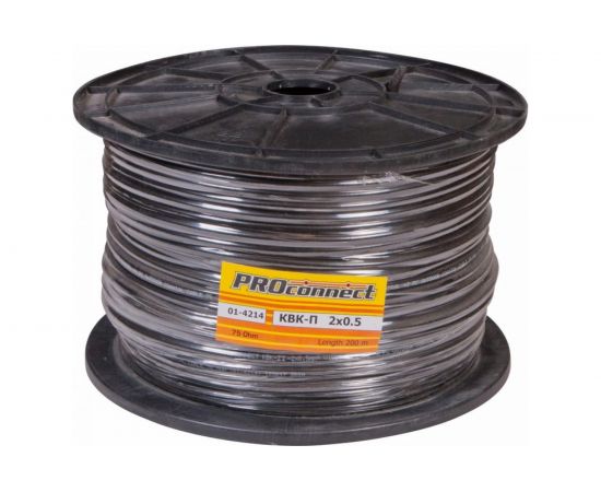 Кабель PROconnect КВК-П-2 +2x0,50 кв.мм Cu/Cu черный бухта 200 м 01-4214 – изображение 2