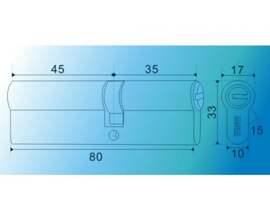 Цилиндровый механизм MSM перф. ключ-ключ, C 80 мм 45/35 SN 7502 – изображение 2