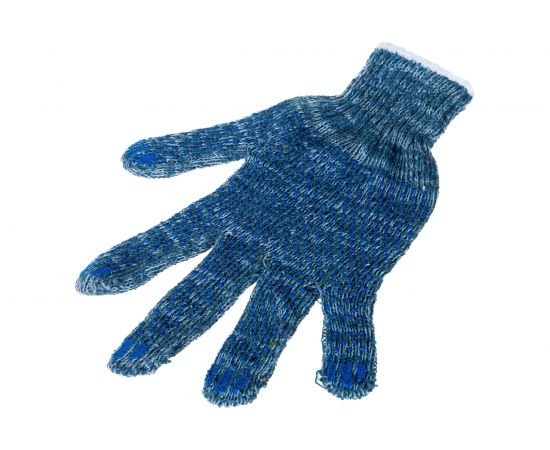 Перчатки Факел х/б, 10класс, ЭКОНОМ с ПВХ ТОЧКА, 30-32гр, 83текс, серые, 10 пар 87481329 – изображение 2