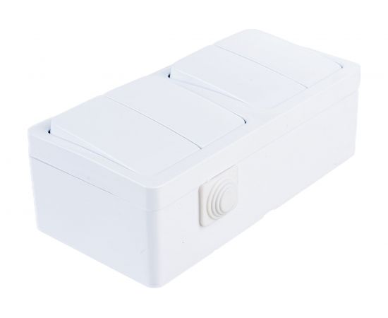 Блок 2-клавишный выключатель + 2-клавишный выключатель NE-AD 10А 250В, IP22, Murat, Белый, 95-03-03 – изображение 3