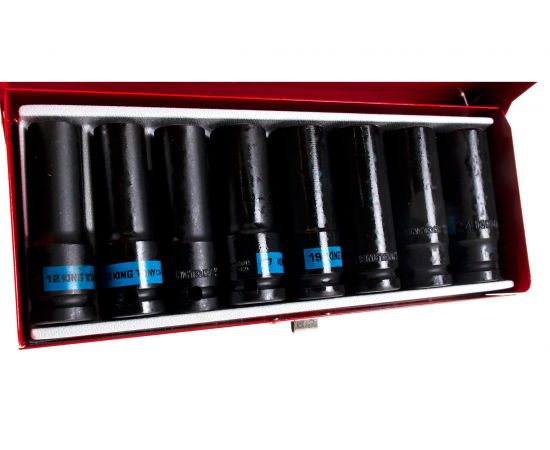 Набор торцевых головок ударных (8 шт; 1/2; 12-24 мм) KING TONY 4410MP01 – изображение 3