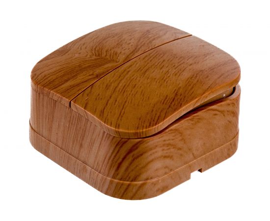 Выключатель IEK ВС20-1-0-ХД 2-клавишный открытой установки 10А GLORY дуб EVH20-K24-10 – изображение 3