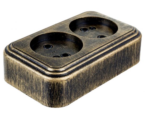 2-местная розетка SVET RA 16-237-Черная Бронза открытой установки без заземления EV0311-0042 – изображение 3