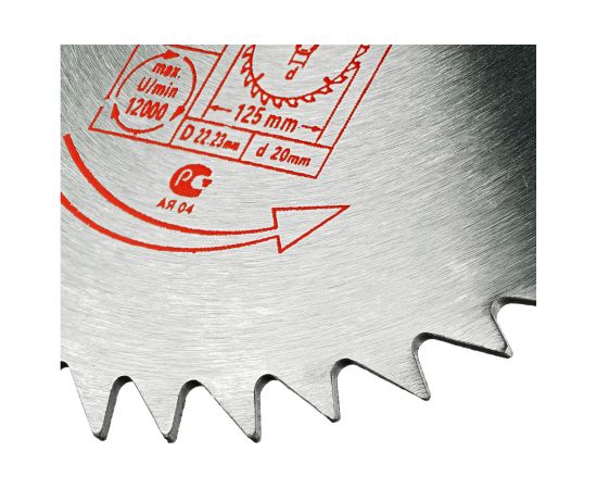 Диск пильный по дереву без победита 125x22.23 мм, 48 зубьев S.E.B. S67077 – изображение 3